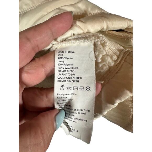 Prana White Quilted Faux Fur Lined Sleeveless Casual Vest Jacket Women Sz M - Picture 8 of 10